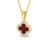 18ct Yellow Gold 0.65ct Natural Ruby Pendant with Diamonds