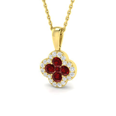 18ct Yellow Gold 0.65ct Natural Ruby Pendant with Diamonds