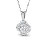 18k White Gold 0.51ct Natural Diamond Clover Pendant