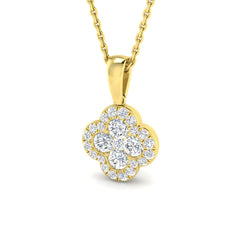 18kt Yellow Gold 0.51ct Natural Diamond Clover Pendant
