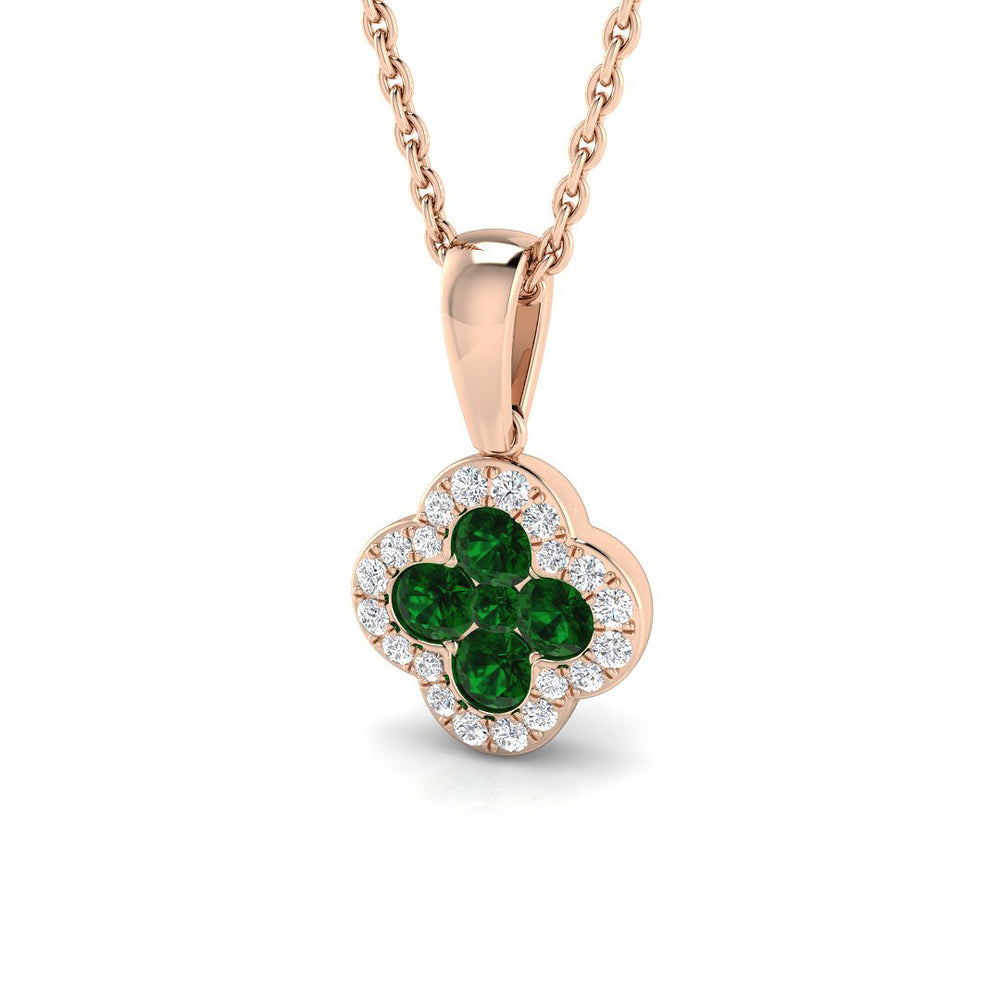Alnus Clover Pendant Diamond Necklace 0.3ct to 1.5ct Gold (Without Chain )