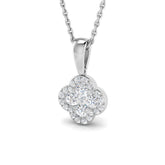 18k White Gold 0.33ct Natural Diamond Clover Pendant