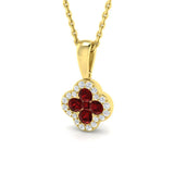 18k Yellow Gold 0.5ct Ruby Pendant with Diamonds G-SI2