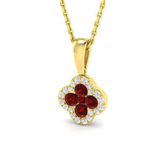 18k Yellow Gold 0.5ct Ruby Pendant with Diamonds G-SI2