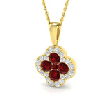 18k Yellow Gold 1.3ct Ruby Pendant with Diamonds