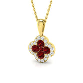 18ct 1ct Natural Ruby Pendant in Yellow Gold with Diamonds