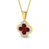 18ct 1ct Natural Ruby Pendant in Yellow Gold with Diamonds