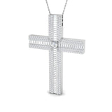 Majestia 3Ct Diamond Cross Pendant In 9K, 18K (White, Yellow, Rose Gold) With Complimentary Silver