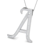 Diamantanhänger mit markantem Schriftzug „A“ im Baguette- und Rundschliff – 9k/18k Gold