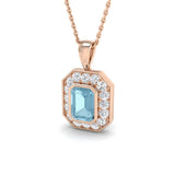 Amide Aquamarine Pendant 1ct to 3ct Gold (Without Chain )