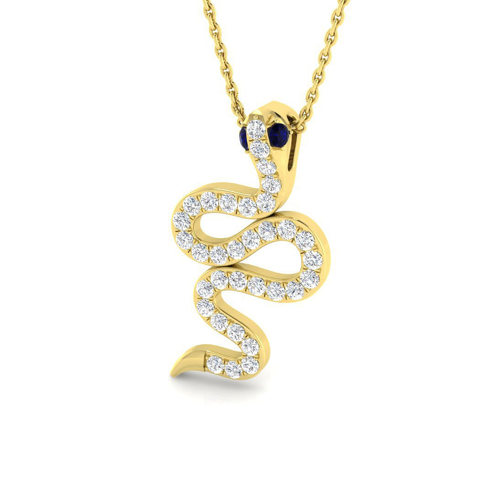 Acorn Sapphire Pendant 0.25ct to 0.5ct Gold (Without Chain )