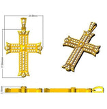 Art Deco Diamond Cross Pendant Necklace | Baguette & Round Cut Diamonds