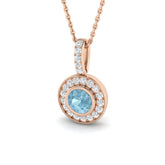 Anjou Aquamarine Pendant 0.75ct to 1ct Gold (Without Chain )