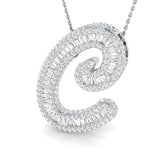 Diamond Script Initial "C" Pendant