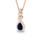 Auger Sapphire Pendant 0.75 to 1.25ct Gold (Without Chain )