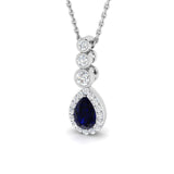 Auger Sapphire Pendant 0.75 to 1.25ct Gold (Without Chain )