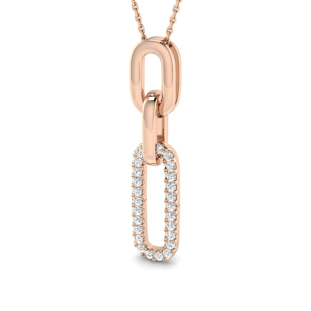 Avize Diamond Pendant Paper Clip 0.33ct Gold (Without Chain )
