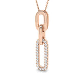 Avize Diamond Pendant Paper Clip 0.33ct Gold (Without Chain )