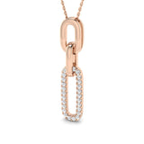 Avize Diamond Pendant Paper Clip 0.33ct Gold (Without Chain )