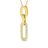 Avize Diamond Pendant Paper Clip 0.33ct Gold (Without Chain )
