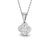 9ct White Gold 0.43ct Lab Grown Diamond Clover Pendant