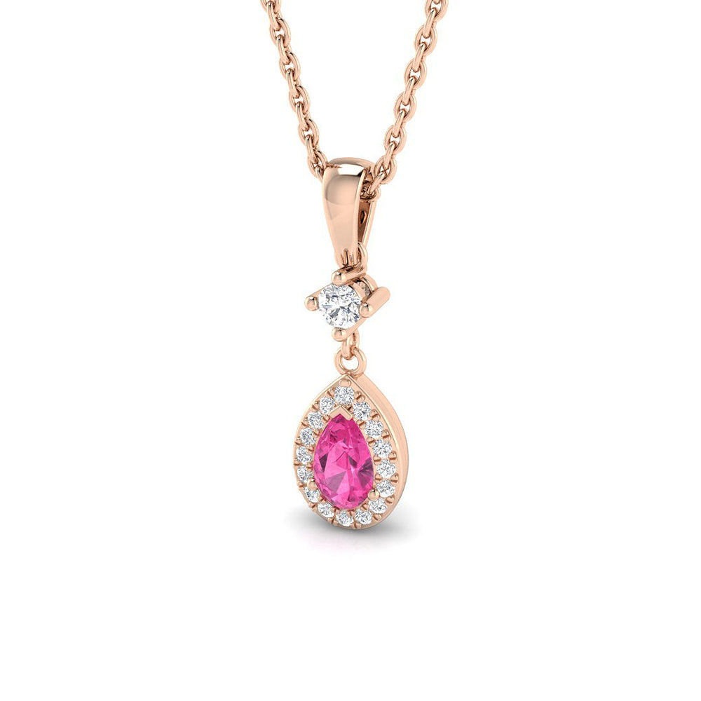 Balsa Pink Sapphire Pendant 0.33ct Gold (Without Chain )