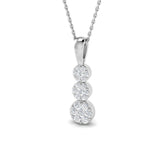 9ct White Gold 0.37ct Natural Diamond Cluster Pendant