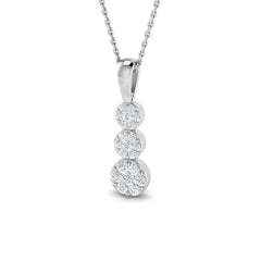 9ct White Gold 0.37ct Natural Diamond Cluster Pendant