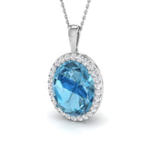 Bijou Blue Topaz Pendant 12ct to 17ct Gold (Without Chain )