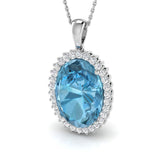Bloom Blue Topaz Pendant 12ct to 14ct Gold (Without Chain )