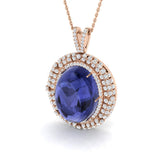 Briny Tanzanite Pendant 16ct Gold Necklace(Without Chain )