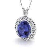Briny Tanzanite Pendant 16ct Gold Necklace(Without Chain )