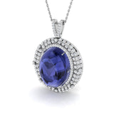Briny Tanzanite Pendant 16ct Gold Necklace(Without Chain )