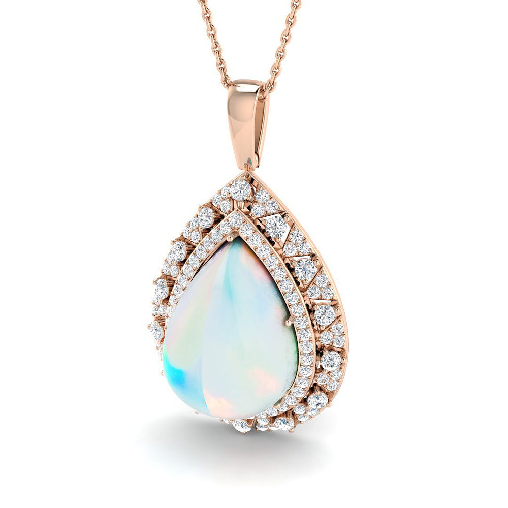 Brusk Opal Pendant Necklace 9ct Gold (Without Chain )