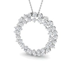 3.1 Carat D-E/VS Lab Grown Round Diamond Designer Pendant 9k White Gold Ready To Ship