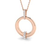 Carve Diamond Necklace Circle of Life 0.15ct Gold (Without Chain )