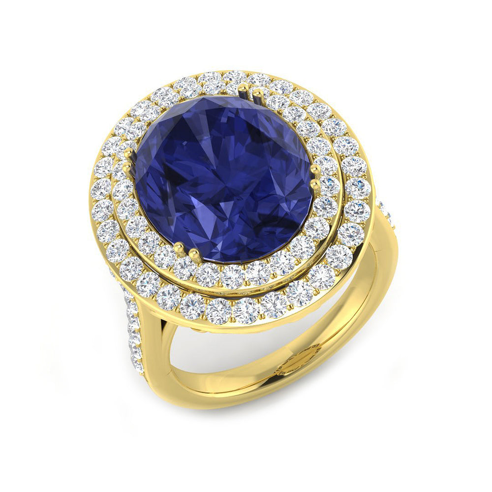 Luxury Vintage Tanzanite Cocktail Ring