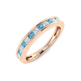 Diamond Pevensey Blue Topaz Ring | 0.75ct | Hallmarked Gold & Platinum