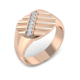 Geometric Diamond Signet Ring 0.10ct | Modern Men's Ring UK