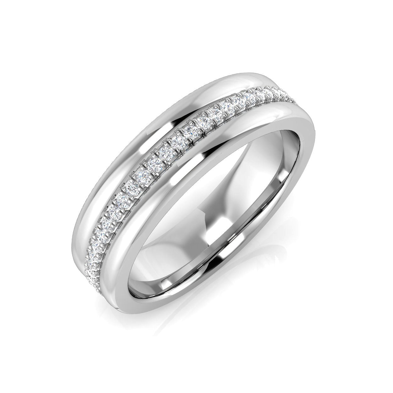 0.10ct Lab-Grown Round Cut D/VVS Diamond Half Eternity Ring