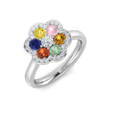 Diamond kacred Multi Sapphire Ring | 1ct | Hallmarked Gold & Platinum