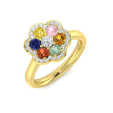 Diamond kacred Multi Sapphire Ring | 1ct | Hallmarked Gold & Platinum
