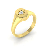 Star Set Diamond Signet Ring 0.10ct | Classic Gold & Platinum Ring