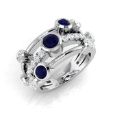 Diamond and Sapphire Bubble Ring | 0.75ct - 1.25ct | Lab-Grown & Natural Diamonds