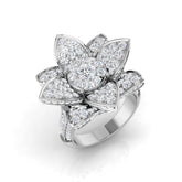 Large Floral Diamond Cluster Ring 2.50ct | Hallmarked Gold & Platinum