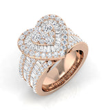 Stunning 3ct Diamond Heart Ring | Hallmarked Gold & Platinum