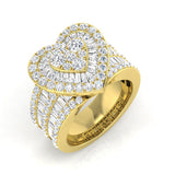 Stunning 3ct Diamond Heart Ring | Hallmarked Gold & Platinum