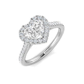 Lab-Grown Heart Shape Diamond Halo Engagement Ring | UK Hallmarked