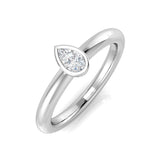 Pear Shaped Solitaire Engagement Ring in White Gold