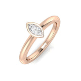 Marquise Diamond Engagement Ring | 0.2 Carat, Platinum & Gold